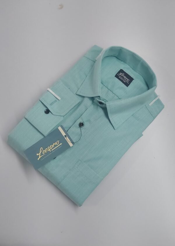 Men Light Green Slim Fit Solid Full Sleeves Formal Shirt